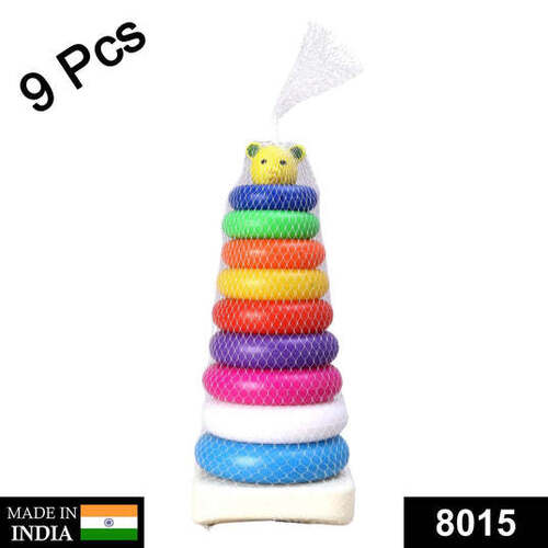 Plastic Baby Kids Teddy Stacking Ring Jumbo Stack Up Educational Toy 7pc