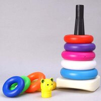 Plastic Baby Kids Teddy Stacking Ring Jumbo Stack Up Educational Toy 7pc