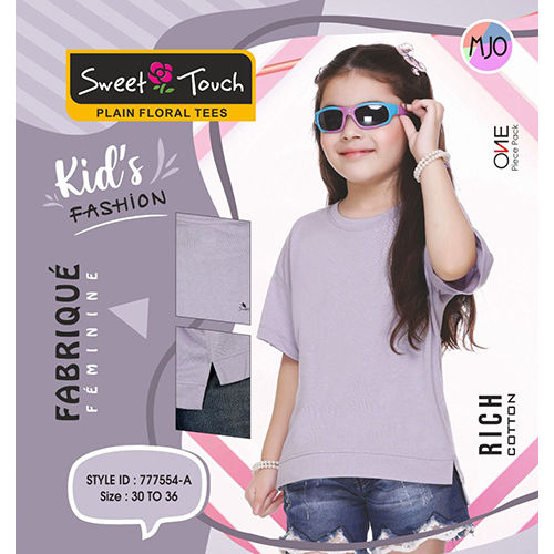 T Shirt 777554-a Girls Plain Floral Tees