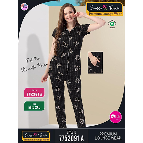 7752091-A Premium Ladies Checked Lounge Wear