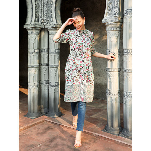 Floral Printed Straight Kurta