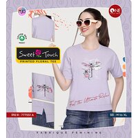 777551-A Ladies Floral Printed Tees