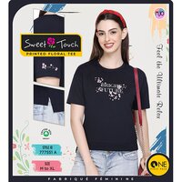 777551-A Ladies Floral Printed Tees