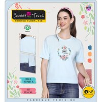 777551-A Ladies Floral Printed Tees