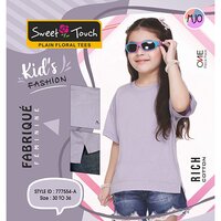 777554-A Girls Plain Floral Tees