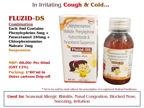 60ml Phenylephrine HCL Paracetamol And Chlorpheniramine Maleate Suspension