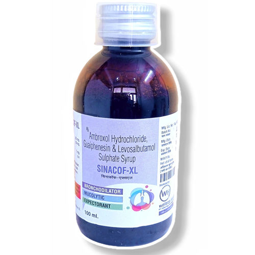 100Ml Ambroxol Hydrochloride Guaiphenesin And Levosalbutamol Sulphate Syrup - Drug Type: General Medicines