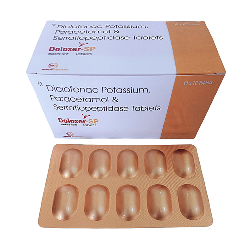 Diclofenac Potassium Paracetamol And Serratiopeptidase Tablets