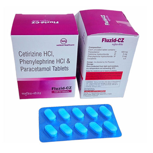 Cetirizine Hcl Phenylephrine Hcl And Paracetamol Tablets General Medicines