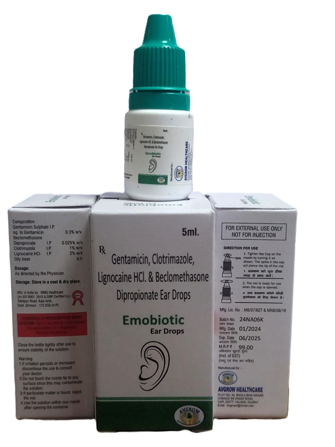 Gentamicin Clotrimazole Lignocaine HCL Beclomethasone Dipropionate Ear Drops