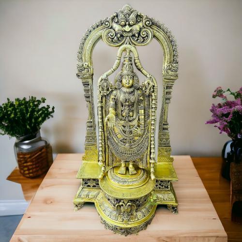 Brass Tirupati Balaji Statue Temple decor Lord Venkateshwara Statue