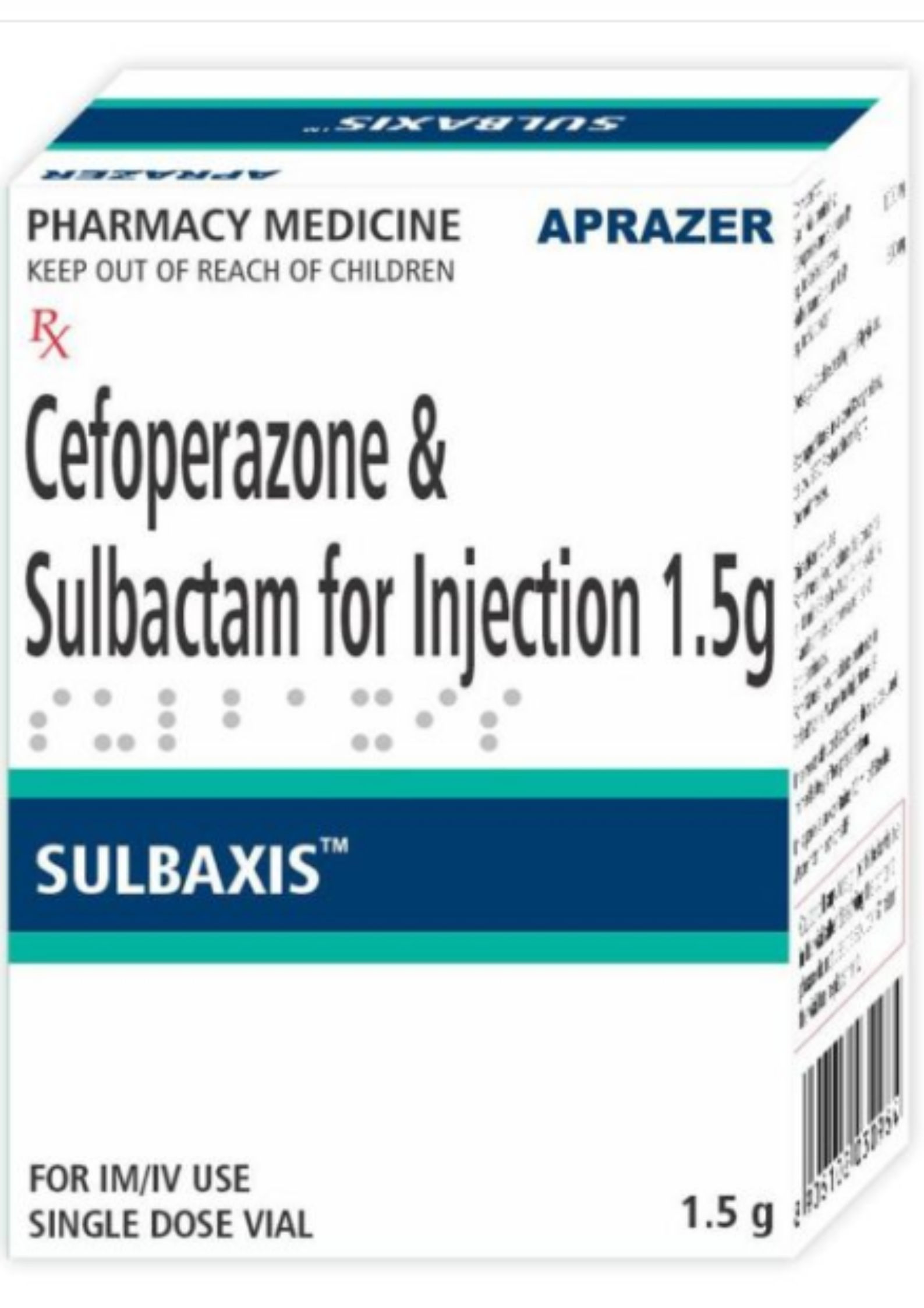 Sulbaxis cefoperazone and  sulbactam Injection