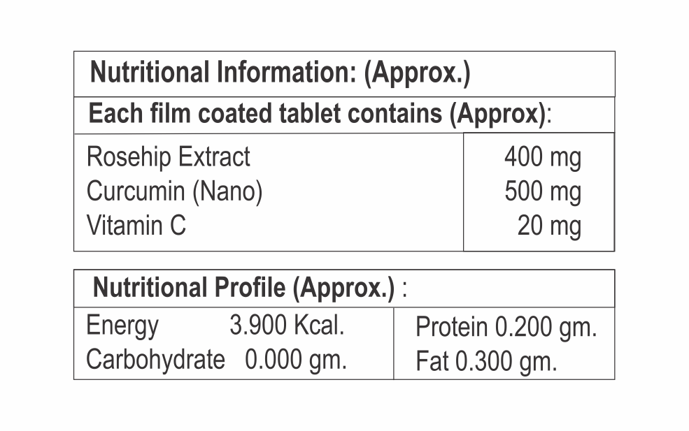Rosehip Extract with Curcumin(Nano) Vitamin C Tablet