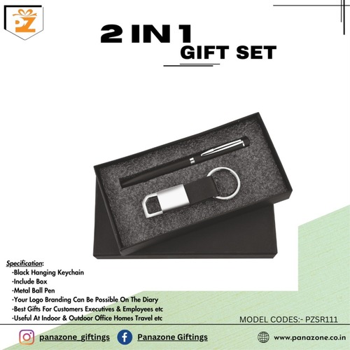 Black Keychain Pen With Box 2 In 1 Gift Set