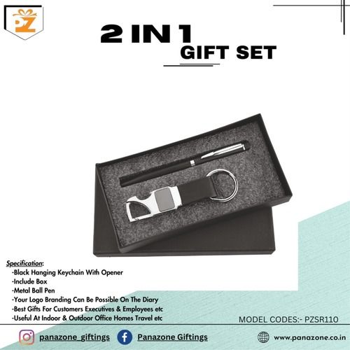 Black Keychain Pen With Box 2 In 1 Gift Set PZSR110