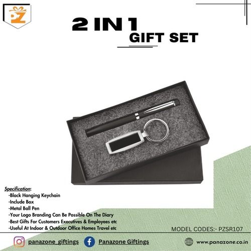 Black Keychain Pen With Box 2 In 1 Gift Set PZSR107