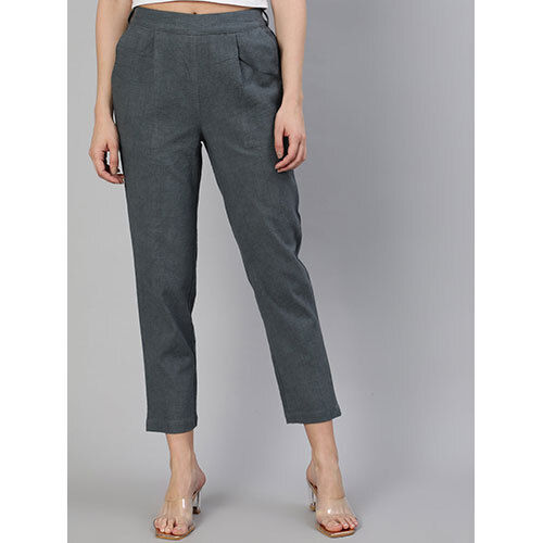 Cotton Slub Charcoal Grey Pants