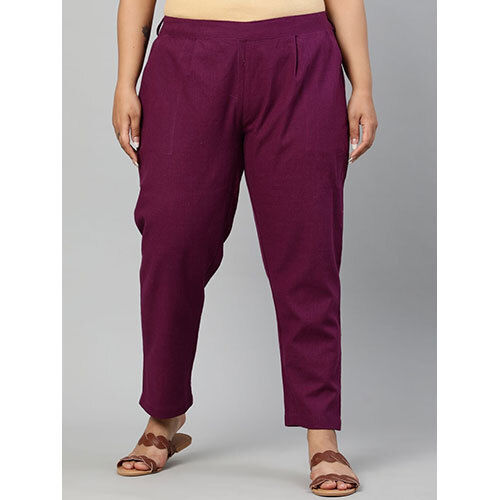 Purple Ethnic Wear Cotton Slub Pants