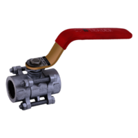 Wcb013 Cast Steel Ball Valve 3- Piece Full Bore (Screwed) - Color: Silver