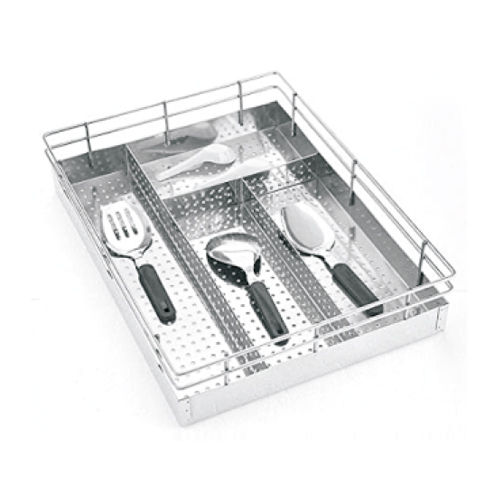 Silver Stainless Steel Sheet Cutlery Basket