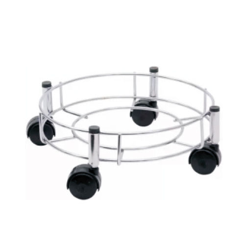 Silver Stainless Steel Cylinder Trolley