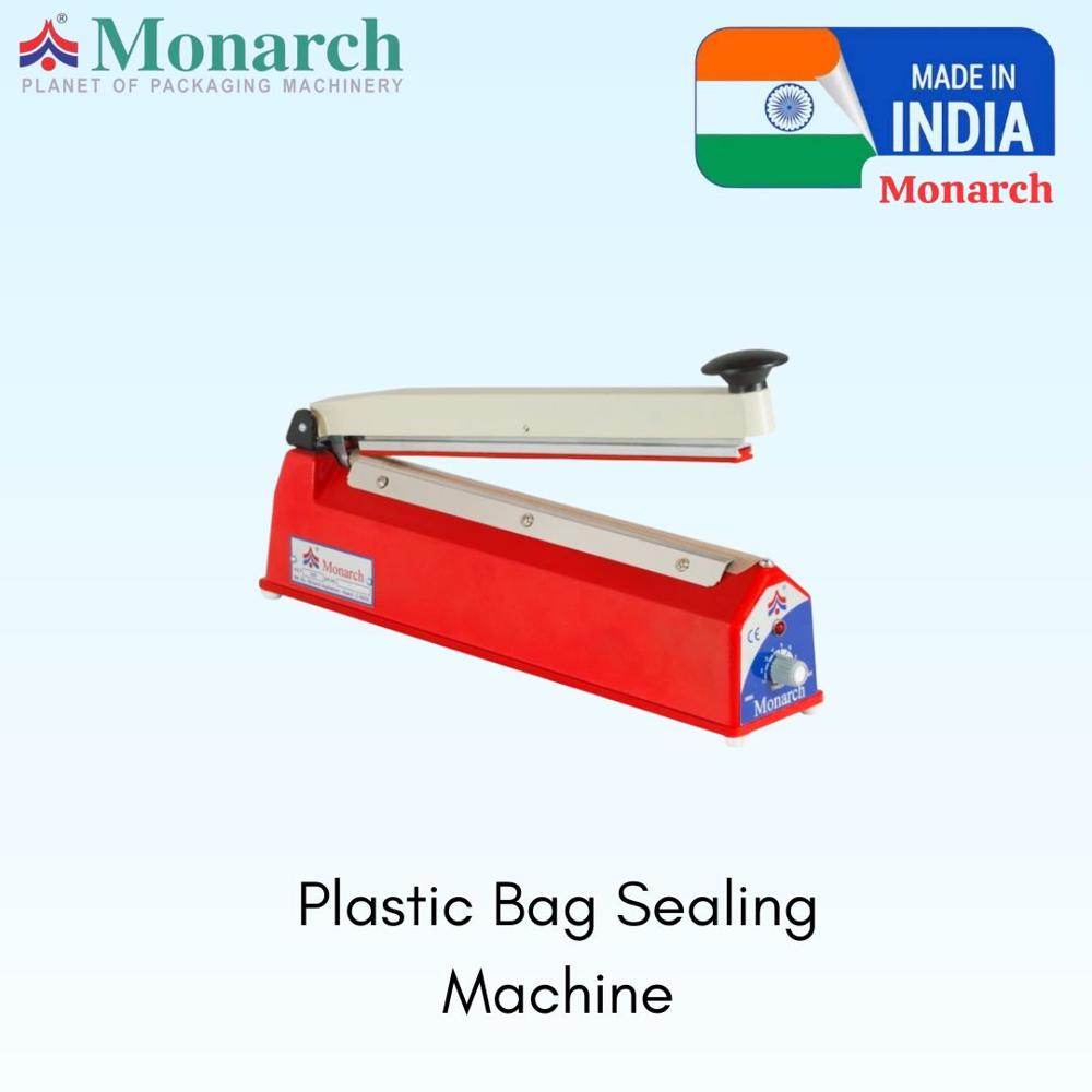 Impulse Sealer - 16 Inch Plastic Hand Sealer, Red | Seals Horizontal Pouches at 5 Bags/Min, Manual Operation 