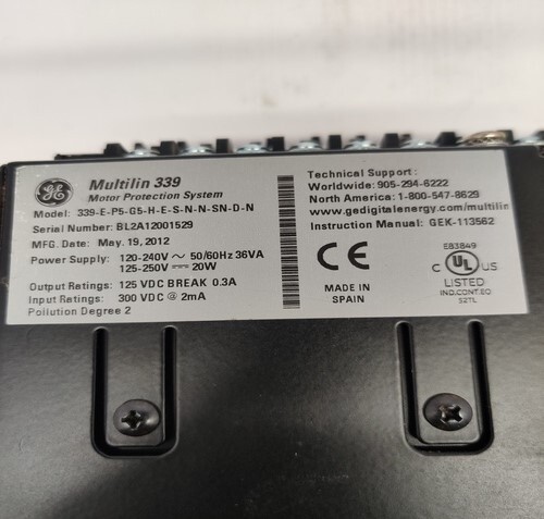 GE MULTILIN 339-E-P5-G5-H-E-S-N-N-SN-D-N  MOTOR PROTACTION SYSTEM ( NEW OPEN BOX )