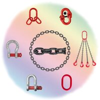 Alloy Steel Master Link Assembly - Various Sizes , Durable High-strength Metal For Heavy-duty Lifting Applications, Red And Black Design