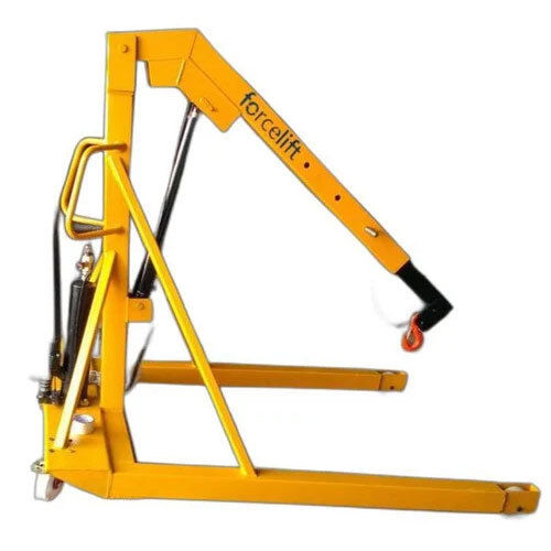 Hydraulic Mobile Floor Crane - Yellow Finish | Strong Build for Industrial Use