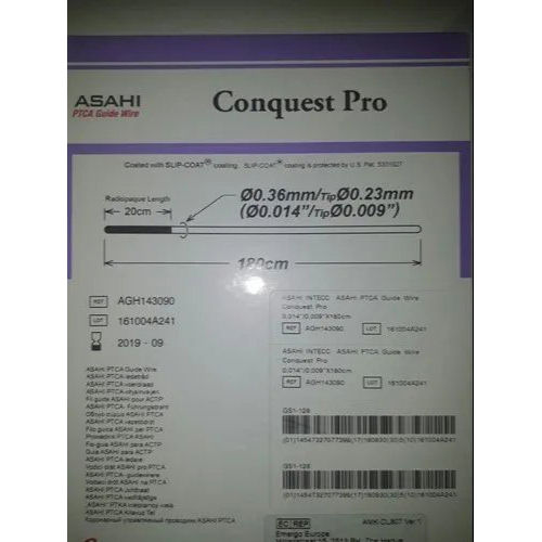 Asahi Conquest Pro Guide Wire Color Code: Transparent