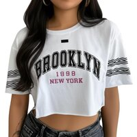 Oversized printed crop top