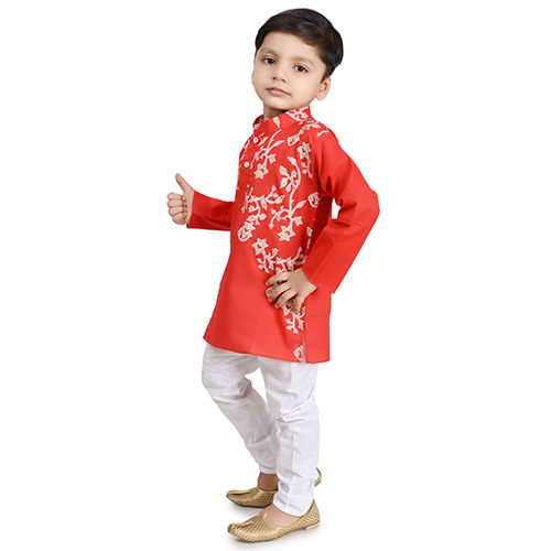 Kids Pink Indo Western Kurta Pajama