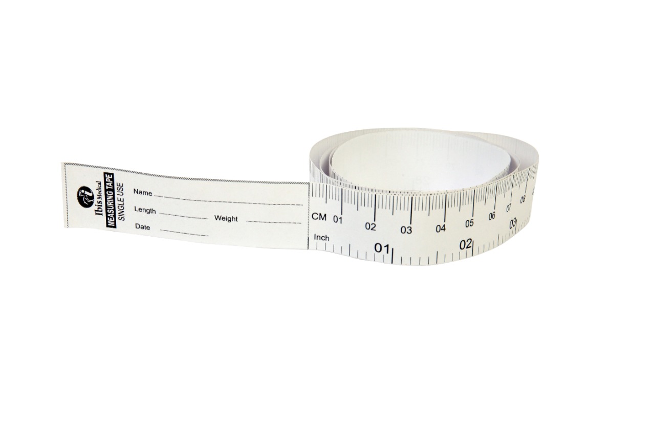 Disposable Head Circumference Tape - 5 - 50 Cm Range , Black And White Colors With High Accuracy And Multiple Sizes For Measurement