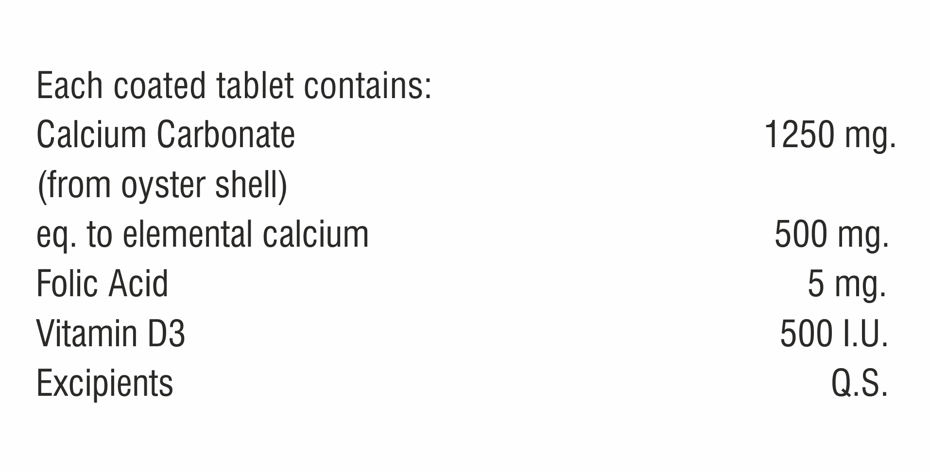 Calcium Carbonate With Foil Acid And Vitamin D3 Tablet