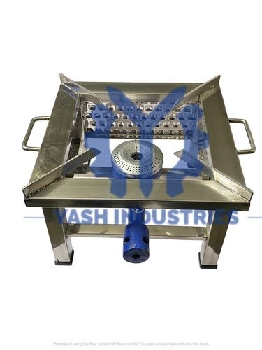 12 x 12 x 8 Stainless Steel Diamond Cut Gas Stove/Gas Bhatti/Gas Chula