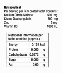 Cissus Quadrangularis With Zinc And Vitamin D3 Tablet
