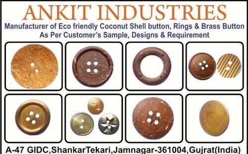 Brass Fancy Button - Metal 2 Holes Button Golden Color | Various Design Brass Fancy Design Button