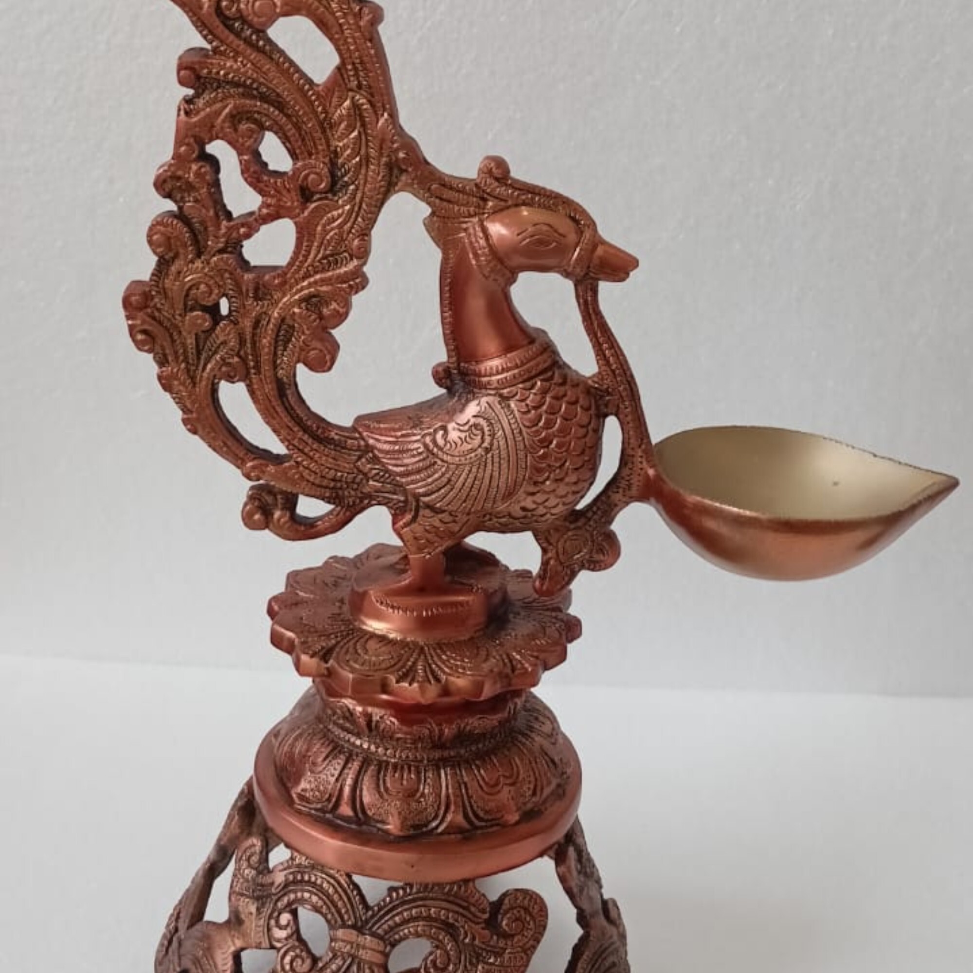 Peacock Diya Decorative Antique finish Bird figure Oil Lamp-Diya Table Deepam