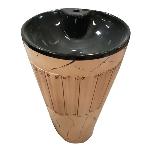 High Quality Round Wooden Color Ceramic Wash Basin