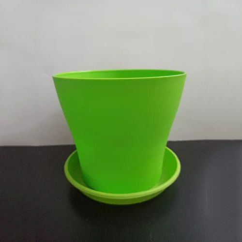 Green Flower Plastic Pot