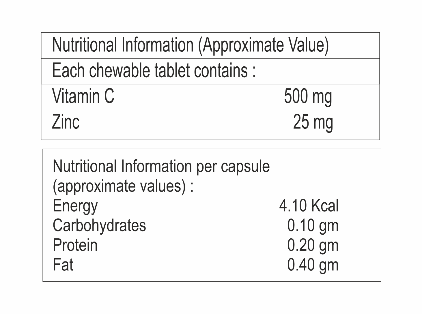 Vitamin C and Zinc  Tablet