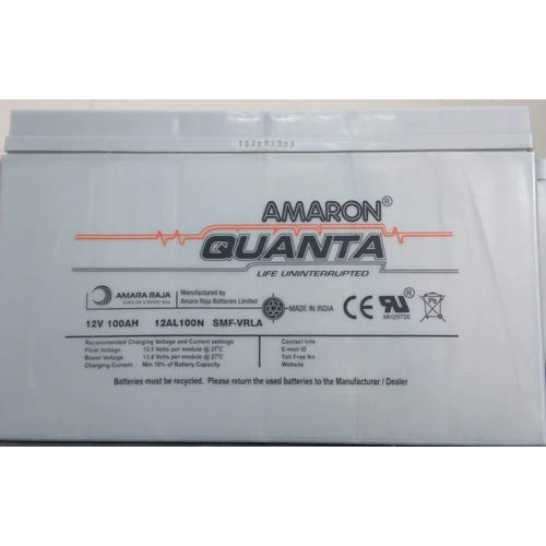 White 12Al100 Amaron Quanta 100Ah Smf Battery