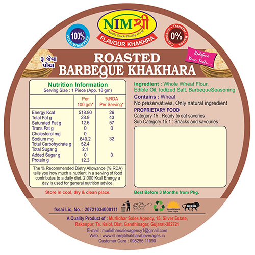 FLAVOURED ROASTED BARBEQUE KHAKHRA