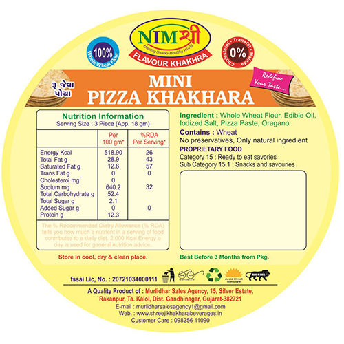 Good Taste Roasted Mini Pizza Khakhra