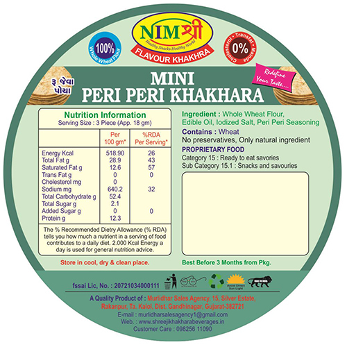 ROASTED MINI PERIPERI KHAKHRA