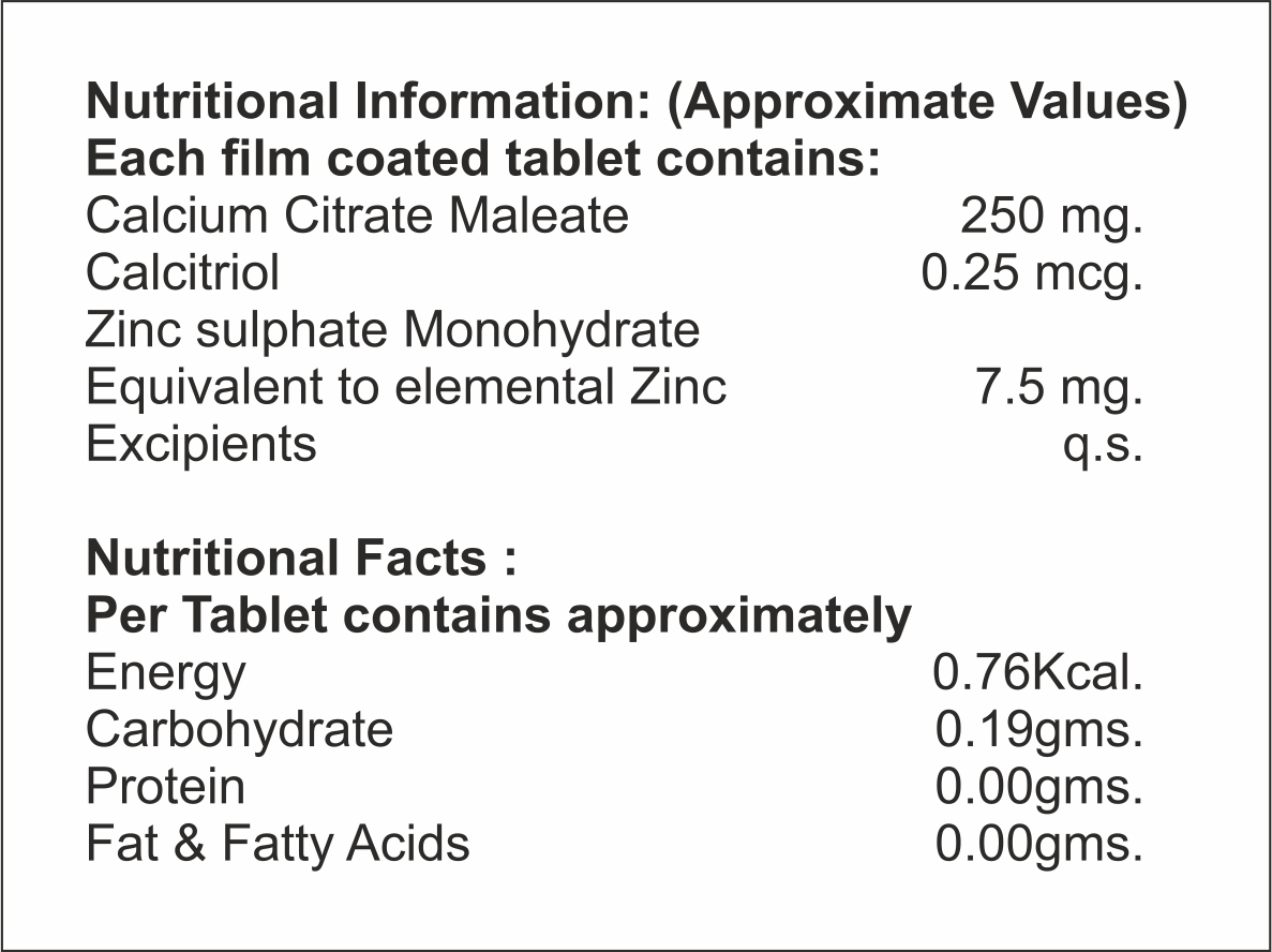 Calcium With Calcitriol And Zinc Tablet
