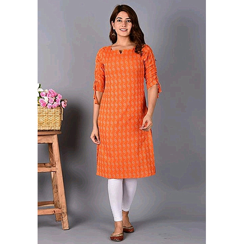 Ladies Orange Kantha Kurti