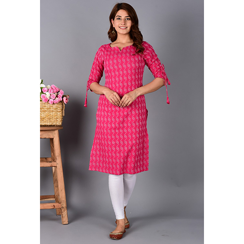 Pink Kantha Kurti