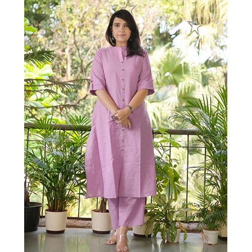 Ladies Baby Pink Kantha Palazzo Set