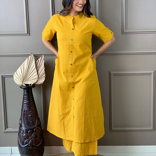 Yellow Kantha Palazzo Set